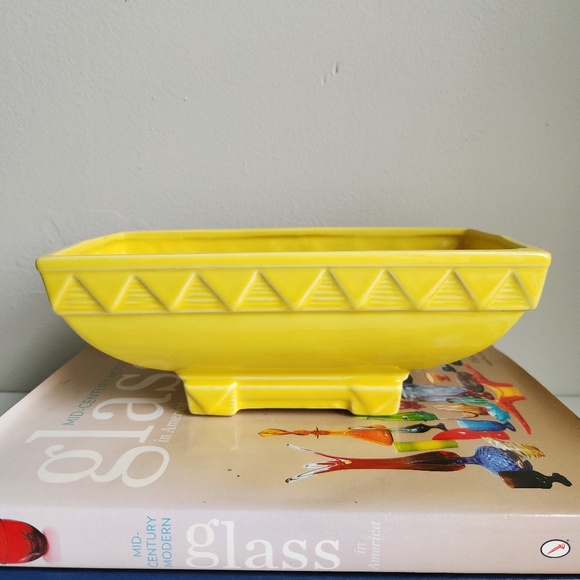 Vintage Yellow Rectangular Planter - Picture 1 of 9